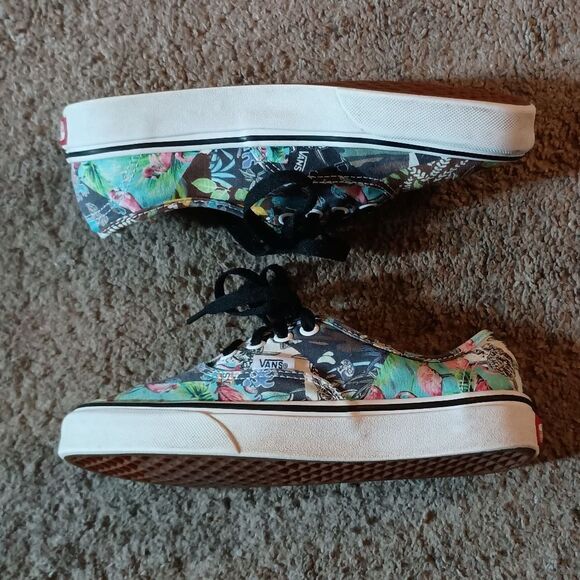 VANS Authentic Mash Up Floral Print Womens Size 6.5 PRE-OWNED RARE PRINT - Picture 2 of 6